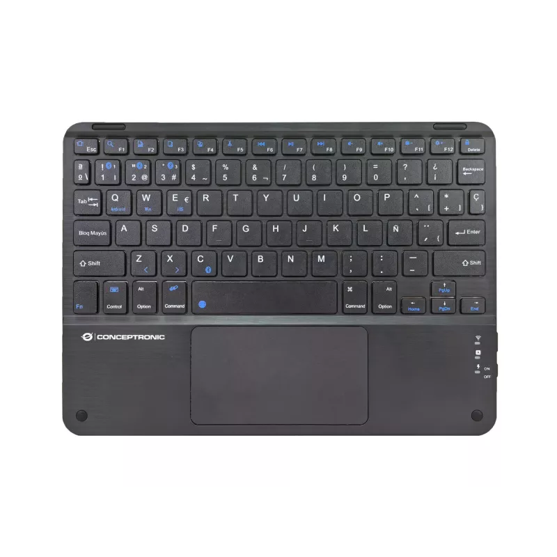 Conceptronic TOBIN01BES 10 colių jutiklinės Bluetooth klaviatūros, QWERTY ispanų