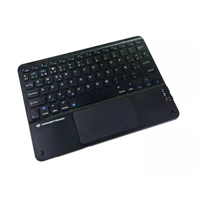 Conceptronic TOBIN01BES 10 colių jutiklinės Bluetooth klaviatūros, QWERTY ispanų