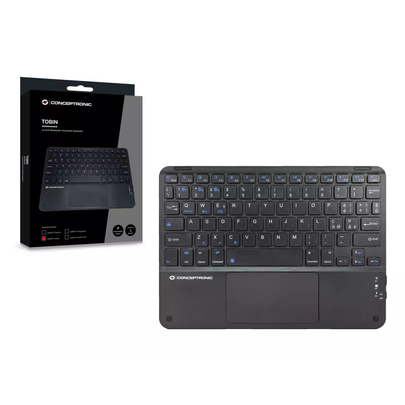 Conceptronic TOBIN01BIT 10 colių Bluetooth jutiklinė klaviatūra, QWERTY itališka