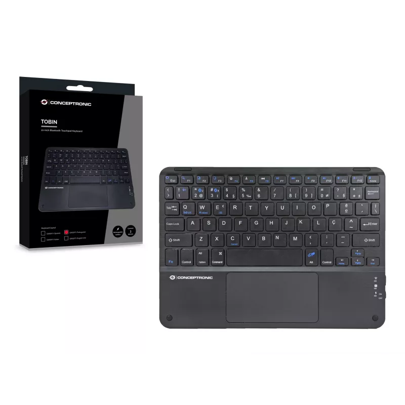 Conceptronic TOBIN01BPT 10 colių “Bluetooth” jutiklinė klaviatūra, QWERTY portugalų