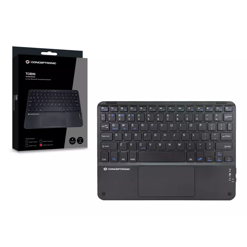 Conceptronic TOBIN01BUS 10 colių “Bluetooth” jutiklinė klaviatūra, QWERTY EN (US)