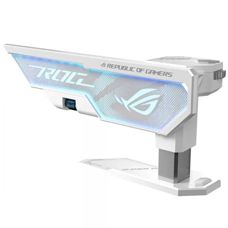 Grafikos kortelės laikiklis ASUS ROG Herculx Universal White — 0,5 m ilgio, palaiko 1 GPU, įvairiaspalvis apšvietimas