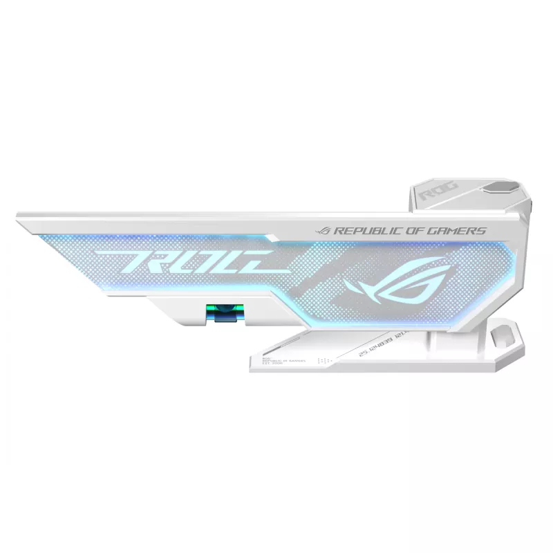 Grafikos kortelės laikiklis ASUS ROG Herculx Universal White — 0,5 m ilgio, palaiko 1 GPU, įvairiaspalvis apšvietimas