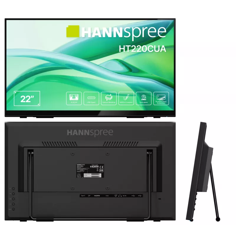 Hannspree HT220CUA kompiuterio monitorius 54,5 cm (21,4 colio) 1920 x 1080 pikselių Full HD LED jutiklinis juodas