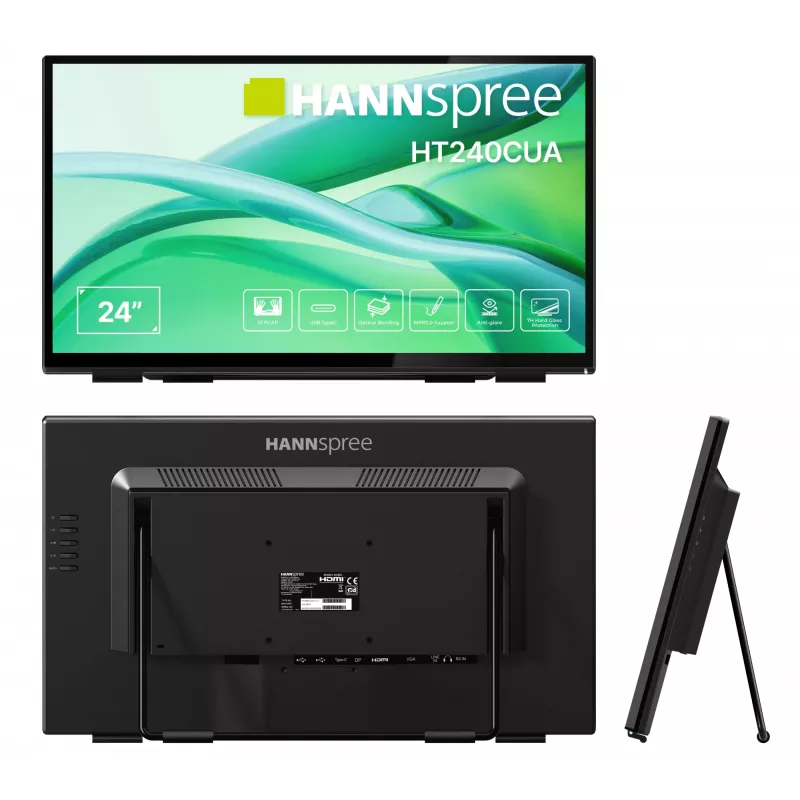 Hannspree HT240CUA kompiuterio monitorius 60,5 cm (23,8 colio) 1920 x 1080 pikselių Full HD LED liečiamas juodas