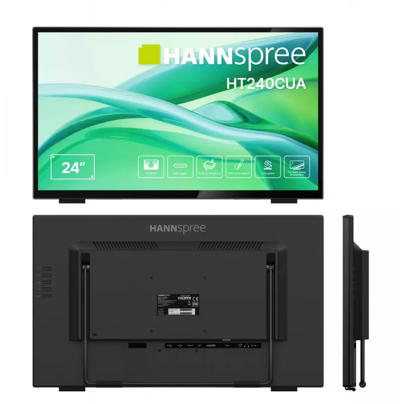 Hannspree HT240CUA kompiuterio monitorius 60,5 cm (23,8 colio) 1920 x 1080 pikselių Full HD LED liečiamas juodas