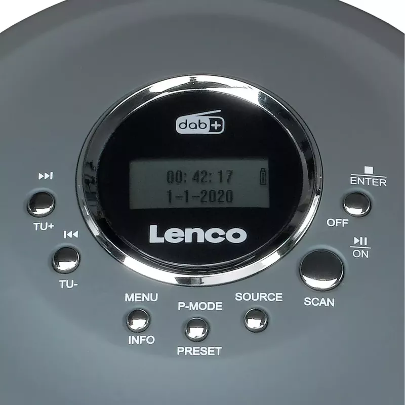Asmeninis CD grotuvas Lenco CD-400GY Antracitas MP3 palaikymas Atsparus smūgiams 40 s