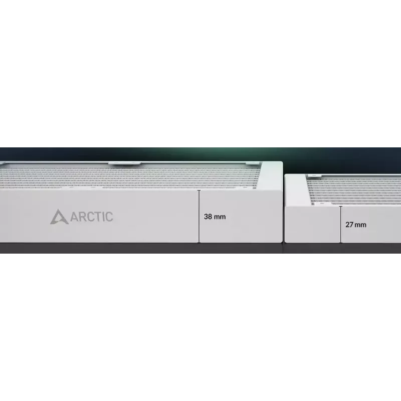 Vieningas procesoriaus skysčinis aušintuvas Arctic Liquid Freezer III Pro 420 A-RGB (baltas) — 140 mm ventiliatoriai, keli lizdai LGA1700/AM4/AM5