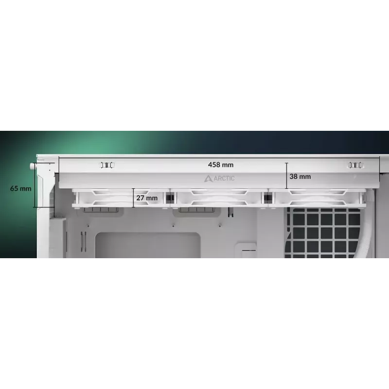 Vieningas procesoriaus skysčinis aušintuvas Arctic Liquid Freezer III Pro 420 A-RGB (baltas) — 140 mm ventiliatoriai, keli lizdai LGA1700/AM4/AM5