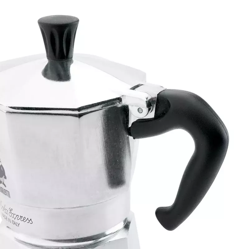Moka puodas BIALETTI Moka Express 0,2 L aliuminis juodas — 3 puodeliai (200 ml), ne indukcijai