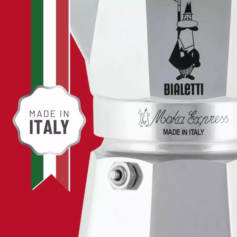 Moka puodas BIALETTI Moka Express 0,2 L aliuminis juodas — 3 puodeliai (200 ml), ne indukcijai