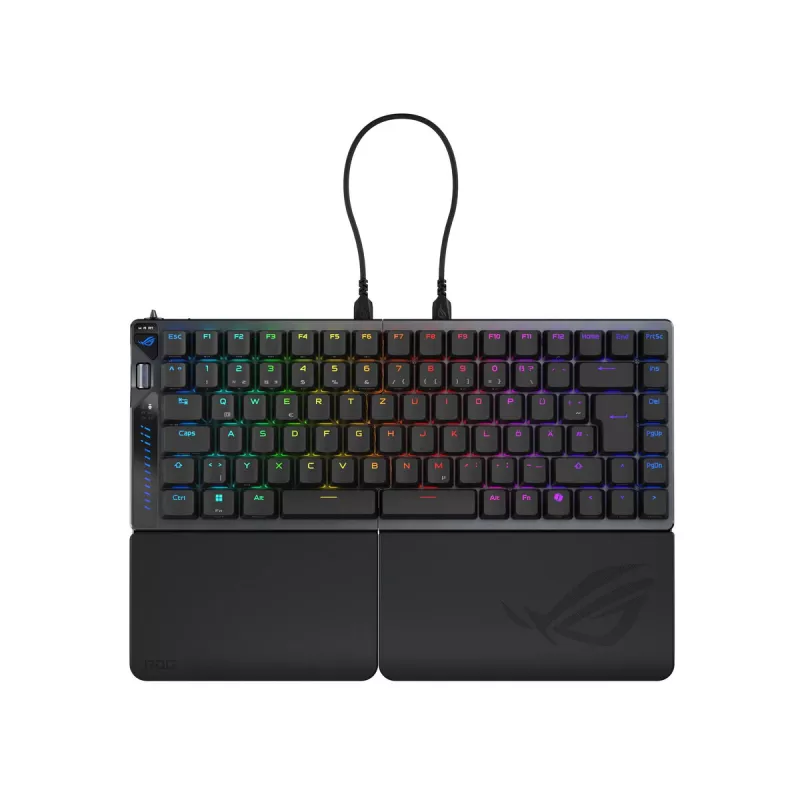 ASUS ROG Falcata klaviatūra, žaidimams USB + RF belaidė + Bluetooth QWERTZ vokiška juoda