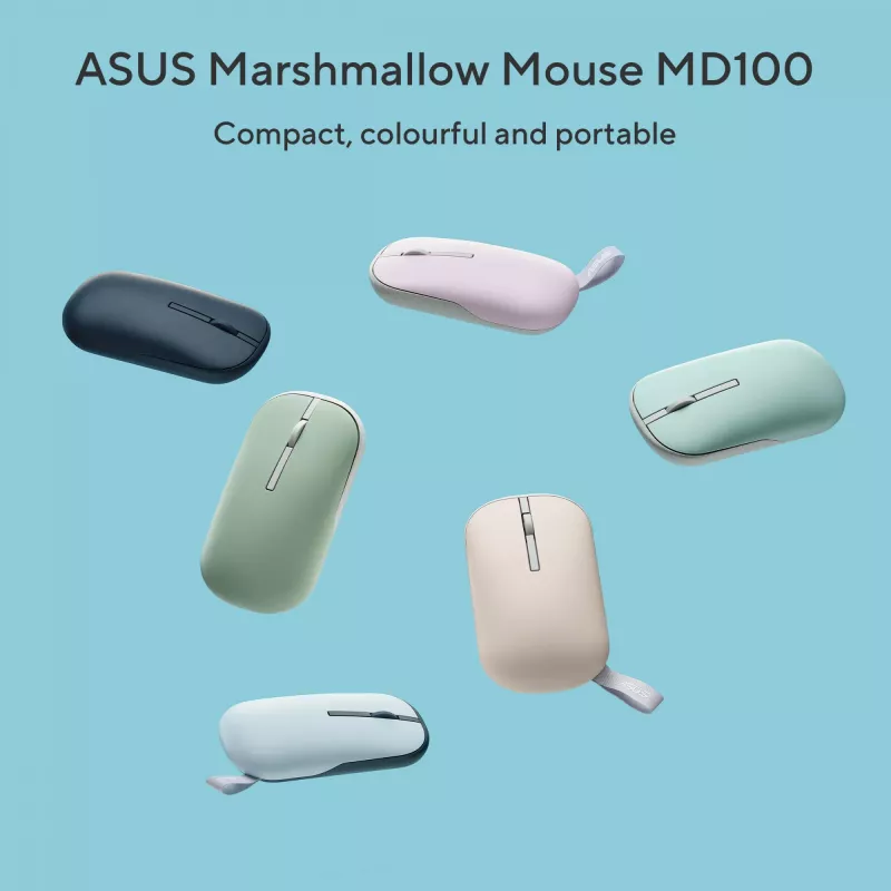 ASUS Marshmallow MD100 pelė Biurui Abiem rankoms tinkama RF belaidė + Bluetooth Optinė 1600 DPI