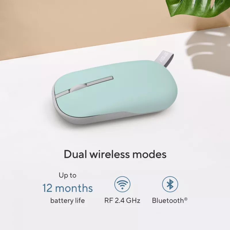 ASUS Marshmallow MD100 pelė Biurui Abiem rankoms tinkama RF belaidė + Bluetooth Optinė 1600 DPI