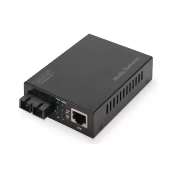 DIGITUS medijos keitiklis, daugiamodis 10/100/1000Base-T į 1000Base-SX, su maitinimo šaltiniu, SC jungtis, iki 0,5 km