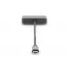 DIGITUS USB-C - mini DP + VGA adapteris, 20 cm 4K/30Hz, sidabrinis, aliuminio korpusas