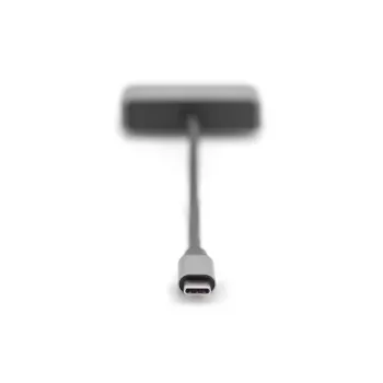DIGITUS USB-C - mini DP + VGA adapteris, 20 cm 4K/30Hz, sidabrinis, aliuminio korpusas
