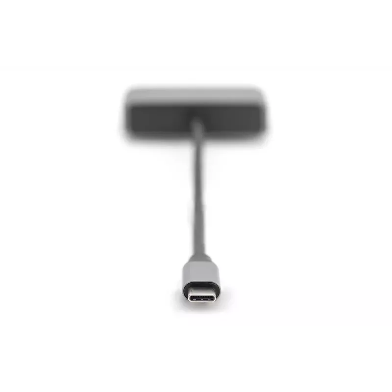 DIGITUS USB-C - mini DP + VGA adapteris, 20 cm 4K/30Hz, sidabrinis, aliuminio korpusas