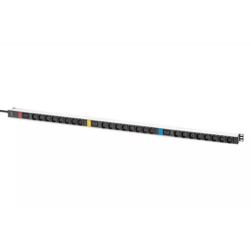 DIGITUS IT BASIC PDU. 3PH. 16A. 24 x C13. 3 x C19 Vertikalus. 3 m laidas. IEC309 3Ph-16A kištukas