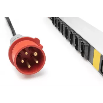 DIGITUS IT BASIC PDU. 3PH. 16A. 24 x C13. 3 x C19 Vertikalus. 3 m laidas. IEC309 3Ph-16A kištukas