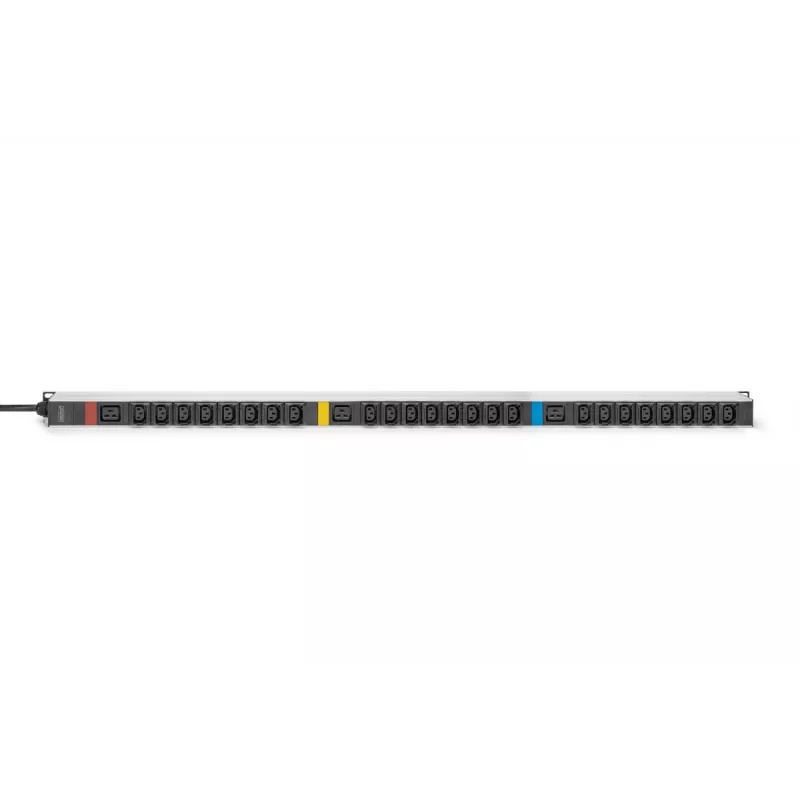 DIGITUS IT BASIC PDU. 3PH. 16A. 24 x C13. 3 x C19 Vertikalus. 3 m laidas. IEC309 3Ph-16A kištukas