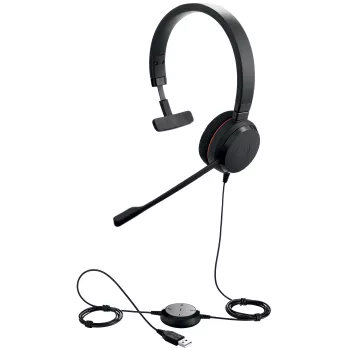 Jabra EVOLVE 20 MS Mono, laidinis, biurui / skambučių centrui, 150–7000 Hz, 142 g, ausinės, juodos
