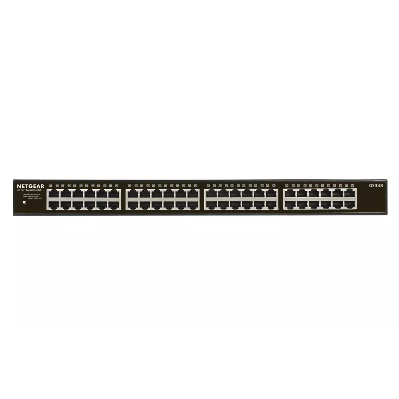 NETGEAR GS348 Nevaldomas Gigabit Ethernet (10/100/1000) 1U Juodas