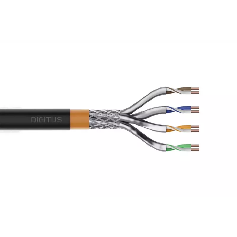 DIGITUS lauko montavimo kabelis - Cat 7 - S/FTP - AWG 23/1 - 100m - Juoda