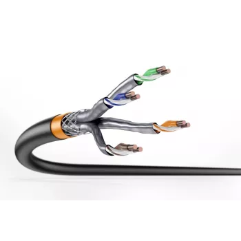 DIGITUS lauko montavimo kabelis - Cat 7 - S/FTP - AWG 23/1 - 100m - Juoda