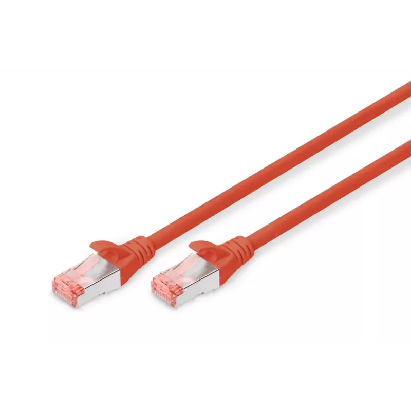 DIGITUS komutacinis kabelis - CAT6 - S/FTP - nesikabinantis - Cu - 2m - raudonas