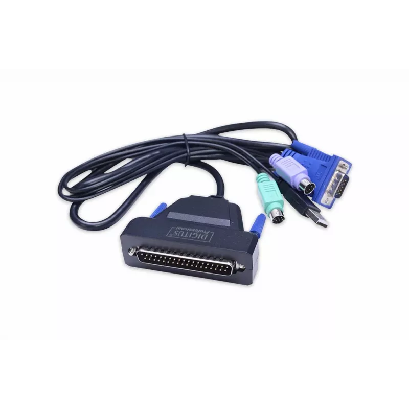 DIGITUS Modulinė 48,3 cm (19 colių) TFT konsolė su 1 prievado KVM, RAL 9005 juoda - Qwertzu vokiška