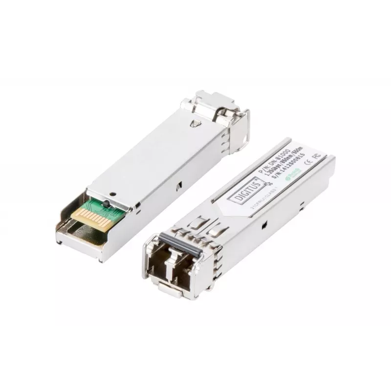 DIGITUS 1,25 Gbps SFP modulis, iki 550 m daugiamodis, LC dvipusis jungtis 1000Base-SX, 850 nm