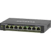 NETGEAR 8 prievadų Gigabit Ethernet PoE+ Plus komutatorius (GS308EP) valdomas L2/L3 Gigabit Ethernet (10/100/1000) maitinimas per Ethernet (PoE) juodas