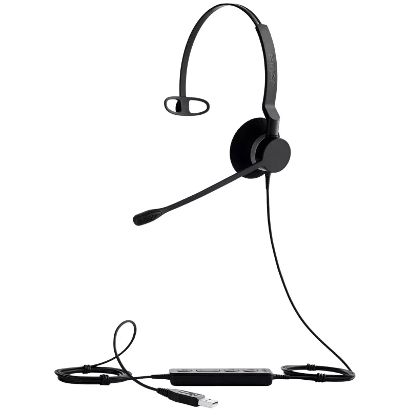 Jabra BIZ 2300 Mono, USB, MS, laidinis, biurui/skambučių centrui, 150–6800 Hz, ausinės, juodos
