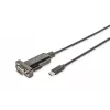 DIGITUS USB Type C 2.0 į nuoseklųjį keitiklį, DSUB 9M 1 m laidas