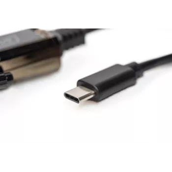 DIGITUS USB Type C 2.0 į nuoseklųjį keitiklį, DSUB 9M 1 m laidas