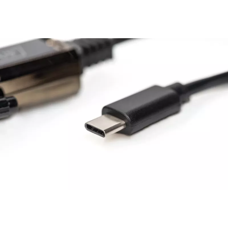DIGITUS USB Type C 2.0 į nuoseklųjį keitiklį, DSUB 9M 1 m laidas
