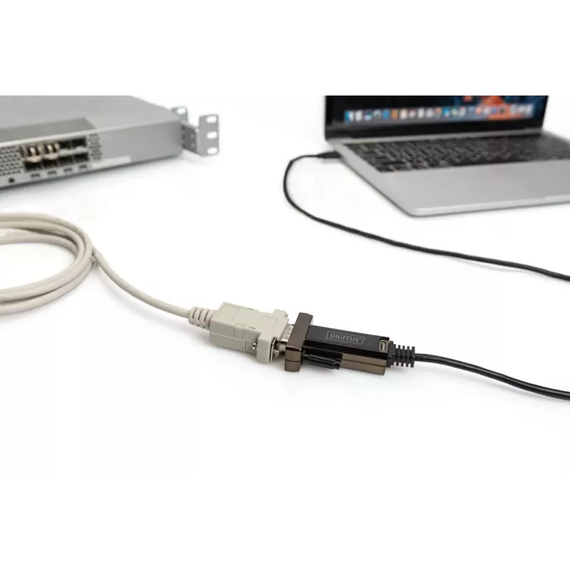 DIGITUS USB Type C 2.0 į nuoseklųjį keitiklį, DSUB 9M 1 m laidas