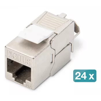 DIGITUS Modulinis pataisų skydelis – ekranuotas su 24x DN-93615 24 prievadų 1U montuojamas į stovą pilkas RAL 7035