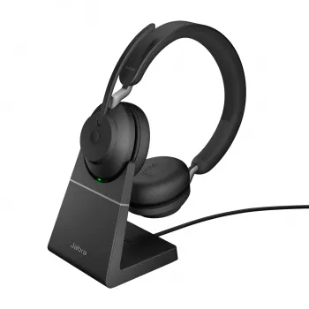 Jabra Evolve2 65 USB-A Black UC Chrg stand Stereo, Wireless, Office/Call center, 20 - 20000 Hz, 176.4 g, Headset, Black