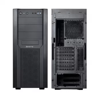 PC korpusas CHIEFTEC CW-01B-OP Tower Juoda — SPCC, 7×3,5 colio nišos, 7×2,5 colio nišos, 3×5,25 colio nišos, iki 410 mm GPU