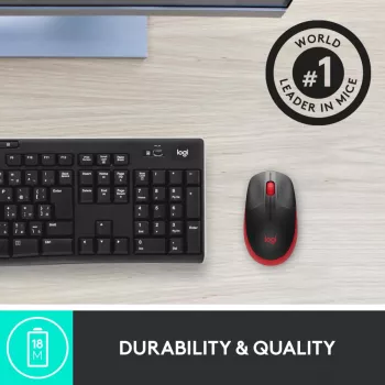 „Logitech M190“ belaidė pelė USB raudona