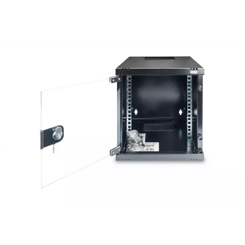 DIGITUS sieninė spinta 254 mm (10 col.) 6U sieninė spinta 330x312x300 mm, spalva juoda (RAL 9005)
