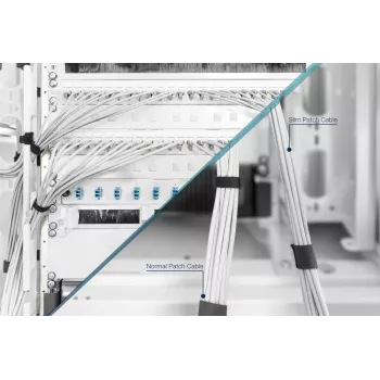 Tinklo kabelis Digitus CAT 6A U/FTP plonas komutacinis kabelis RJ-45 Cat6a 1m pilkas