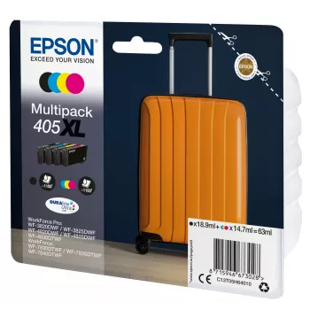 Epson 405XL DURABrite Ultra rašalo kasetė 1 vnt. Originalius Didelės (XL) talpos Juoda, Žydra, Purpurinė, Geltona