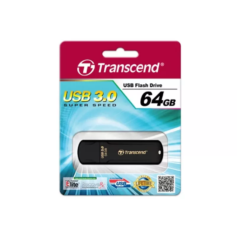 TRANSCEND Jetflash 700 - 64 GB USB atmintukas - USB 3.0 - Juoda