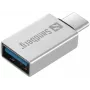 Sandberg USB-C į USB 3.0 adapteris, USB 3.2 Gen 1 (3.1 Gen 1) Type-C, USB 3.2 Gen 1 (3.1 Gen 1) Type-A, sidabrinis, aliuminis, 5 g, 80 mm