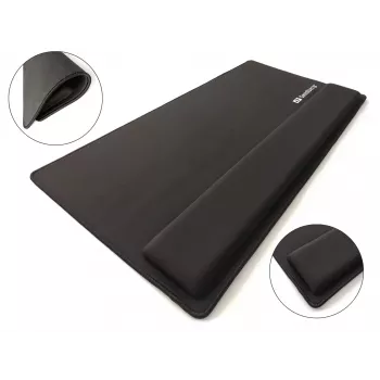 Sandberg Desk Pad Pro XXL, juoda, vienspalvis, riešo atrama, neslystanti apačia, žaidimų pelės kilimėlis