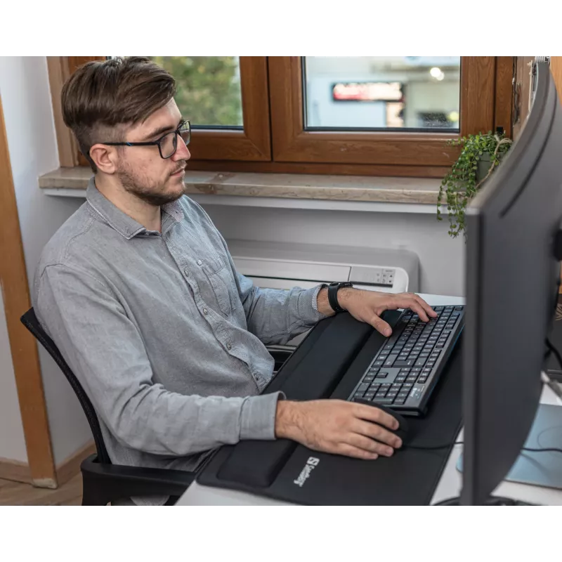 Sandberg Desk Pad Pro XXL, juoda, vienspalvis, riešo atrama, neslystanti apačia, žaidimų pelės kilimėlis