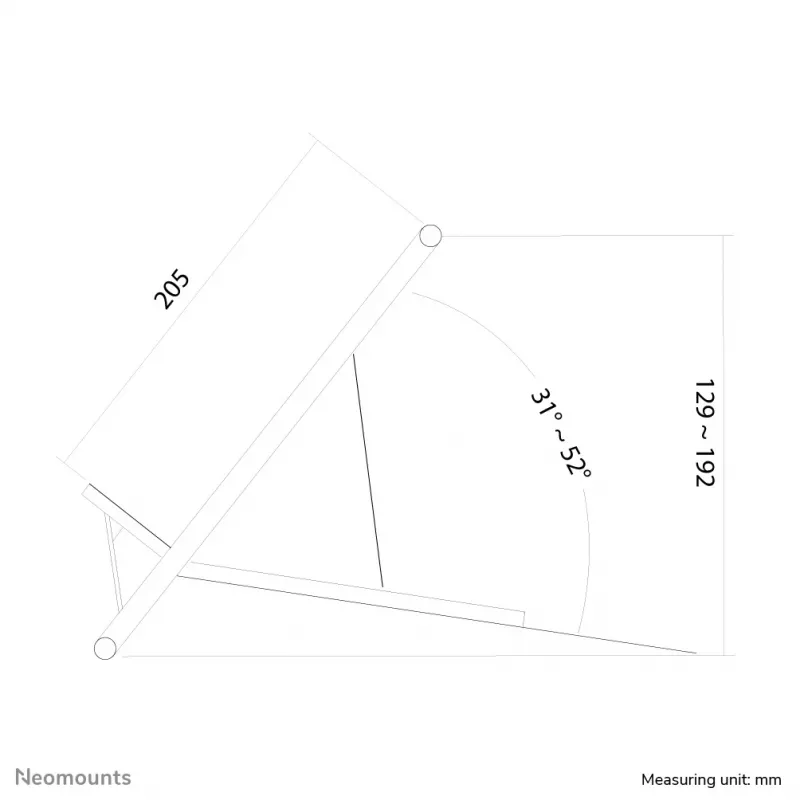 Neomounts NSLS100 nešiojamojo kompiuterio stovas 10-22 col. - sulankstomas - kompaktiškas - universalus
